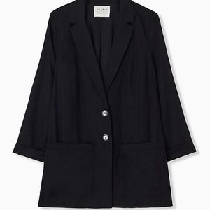 Torrid Black Linen Casual Blazer